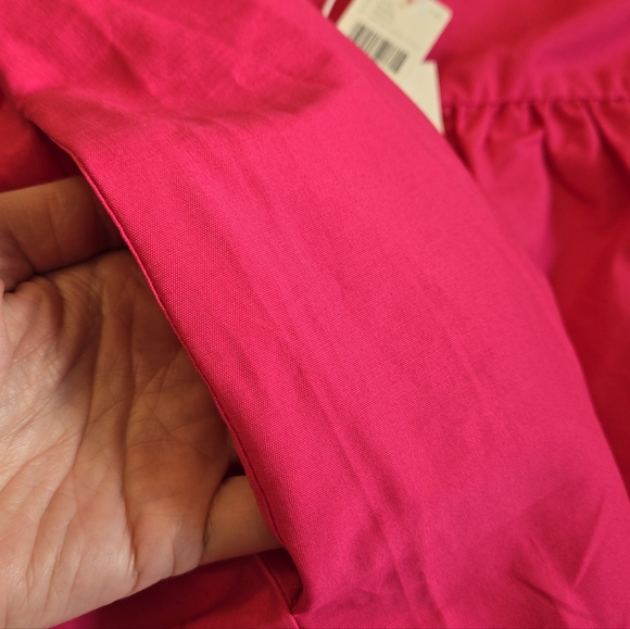 Anthropologie Daily Practice NWT Sleeveless Split-Neck Mini Fuchsia Dress - Picture 6 of 7